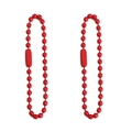 Set de dos cadenas de bolas rojas de 12cm para etiquetas de joyería y llaveros - Rojo