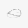 Minimalist S925 sterling silver wave ring with a high-polish finish in silver - US 6 / Silver Plain Wave