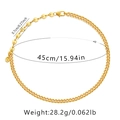 Flat Cuban link necklace with heart clasp showing 45cm length and 0.7cm width dimensions - KN0129/Cuban Chain with Round Discs