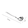 Mestolo a cuore in acciaio inox 304, manico lungo 23,5 cm con finitura a specchio - Mestolo da zuppa piccolo