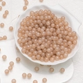 6mm translucent peach round beads for DIY jewelry making in a white shell-shaped bowl - Khaki Chalcedony Beads (6mm)