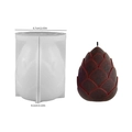 3D dragon egg silicone mold for DIY candles showing size 8.2cm height and 6.7cm width - Rose Dragon Egg / White