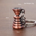 Copper-finished 3D coffee filter keychain with vintage metal texture and 22g net weight - Coffee Dripper