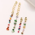 Golden spiral dreadlock hair rings with colorful natural stone pendant charms - 4pcs Set as Shown