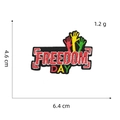 Freedom Day embroidered patch with raised hands design showing dimensions 6.4x4.6cm - Style 7 (FREEDOM DAY)