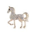 Elegant gold horse brooch featuring shimmering rhinestones and a graceful animal design - Xd825336-2
