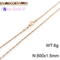 Sleek 1.5mm rose gold stainless steel snake chain necklace for men and women - Rose Gold 500x1.5mm(KN203708-Z)