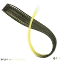 Deep brown clip-in hair extension with bright yellow highlights and braided top - Brown Yellow Highlights (64H)
