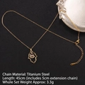 Collana Mano di Fatima dorata con ciondolo Occhio del Diavolo su pelle nera - Stile 6 (A1207)