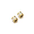 18k gold plated stainless steel spacer bead with white rhinestone inlay for DIY jewelry - Gold-White Rhinestone