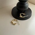 Minimalist S925 sterling silver twisted knot hoop earrings in golden finish for women - 925 Silver / Gold (EHI064)