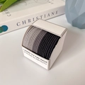 High elasticity hair band set in black and grey colors with professional packaging - Thin Ribbed (10pcs Box)