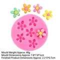 Moule en silicone rose pour fleurs avec six cavités marguerites et fleurs en argile - 3# Forme de fleur à cinq pétales / Rose