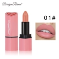 Matte fluwelen hartvormige lippenstift in nude roze 01 met roze behuizing - Hart Lippenstift 01# (Nude Roze)