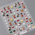 3D relief Christmas nail stickers TS-3399 with Santa and deer motifs on neutral grey - TS-3399 Christmas Story - New Relief