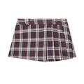 Minigonna a pieghe scozzese marrone e blu da donna con passanti per la cintura - S / Pantaloni culotte