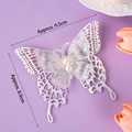 Set of 5 laser iridescent 3D butterfly cake toppers with pearls and cutout wings - Double Layer Butterfly Iridescent