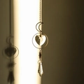 Golden moon and star suncatcher with heart-shaped crystal prism for window decor - Design No.22