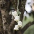 Handmade crochet Lily of the Valley car charm in white and green yarn for rearview mirror - Lily of the Valley White