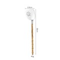 Bamboo handle stainless steel slotted spatula with petal design, 30cm length - Bamboo Handle Slotted Turner