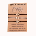 Set of 3 friendship bracelets with sun moon and star charms on woven black ropes - Couples (B00548) / Three-Piece Set / Silver