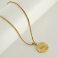 18k gold plated stainless steel box chain necklace with Virgo zodiac sign pendant - Scorpio