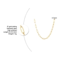 Polished stainless steel paperclip link chain necklace in gold finish for women - 4.5mm*43.5+5.5cm (602G)