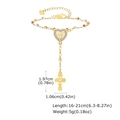 Bracelet en cuivre tricolore avec médaille de la Vierge Marie et pendentif croix - Style Vierge Marie Cœur Tricolore (PBR-200G)