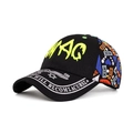 Cappellino da baseball nero con ricamo SWAG giallo e motivo etnico laterale - Nero