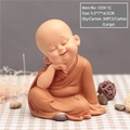 Cute large size 16.5cm monk figurine in orange robe for creative car dashboard decoration - Smiling Resting Head (Large Size)