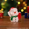 Miniature Christmas snowman figurine with red hat and green scarf for desk decoration - Snowman