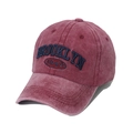Vintage washed cotton baseball cap in wine red with Brooklyn 1947 embroidery detail - Burgundy