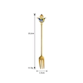 Golden stainless steel Christmas dessert fork featuring a cute snowman handle ornament - 304 Gold Fork - Snowman