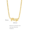 18K gold plated stainless steel Virgo constellation letter pendant necklace for women - Virgo / Gold