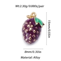 Detail view of purple strawberry alloy charms with dimensions 15mm by 8mm for jewelry DIY - Grape Pendant