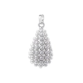 Dettaglio di un ciondolo a goccia in argento con perle eleganti su uno sfondo bianco - goccia / Oro Bianco