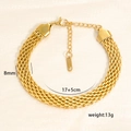 8mm brede 18K goud vergulde roestvrijstalen mesh armband met karabijnsluiting - 8mm Gouden Mesh Geweven Armband