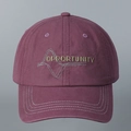 Washed cotton baseball cap with Opportunity embroidery, unisex soft top sun hat design - Purplish Red