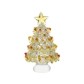 Detailed view of a handcrafted glass Christmas tree with amber accents and top star - Style A 36*62mm / Gold