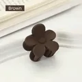 Minimalist matte brown flower hair claw clip with elegant Korean style floral design - 4*3.5*3.6 / Brown