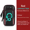 Fascia braccio sportiva impermeabile nero-rossa con motivo luminoso per smartphone 6.5 pollici - Fascia da Braccio Cartoon Cielo Stellato Rosso