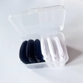 6-piece set of round black and white makeup puffs in a clear plastic storage case - 6pcs in Box / Black and White Mixed