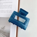 Dark blue acetate square hair claw clip with subtle shimmer and marble texture - 5.2cm / Starry Blue