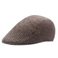 Κλασικό καφέ καπέλο με μοτίβο houndstooth για άνδρες και ζεστή βαμβακερή επένδυση εσωτερικά - 58cm / Χακί