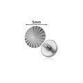 5mm zilveren titanium labret stud met zonnestraal textuur schijf en platte basis - 5mm / Goud