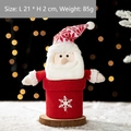 Knitted Santa Claus candy jar with snowflake pattern for Christmas Eve gift packaging - Red Knitted Santa Claus Apple Jar
