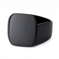 Anello a sigillo quadrato in acciaio inossidabile nero opaco dal design minimalista - Taglia US 10 / Sigillo Quadrato Opaco / Nero
