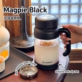 1000ml black high borosilicate glass tea cup with 304 stainless steel infuser and handle - Black 1000ml (Low Filter) + Silicone Base