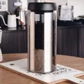 1800ml clear borosilicate glass vacuum sealed coffee bean container with black pump lid - 1800ML / Tinted Black Bottle / Gold
