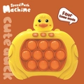 Cute yellow duck speed push game machine with orange silicone bubbles and four modes - Cute Duck